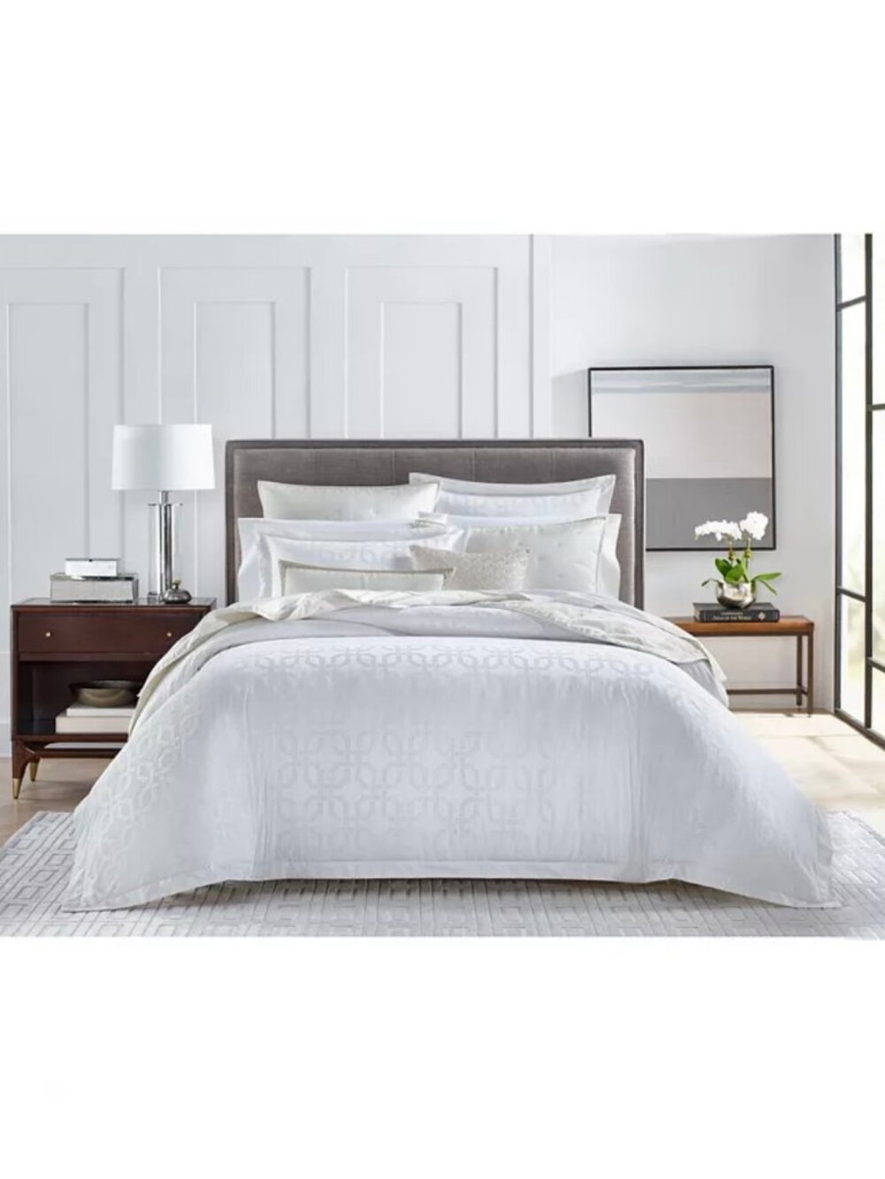 Hotel Collection Fresco Jacquard 525-Thread Count 5 Pc Duvet Cover Set